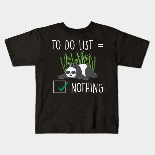 Slothful Panda lazy panda Kids T-Shirt by Work Memes